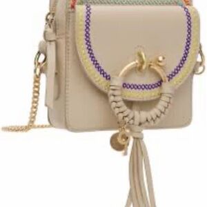 See By Chloe Beige Crossbody Bag with Gold Chain